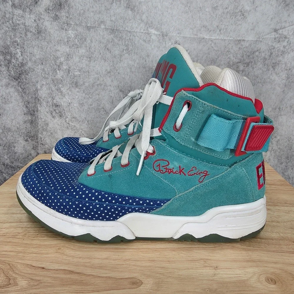 Patrick Ewing 33 Hi 1990 All Star Sneakers Mens 12 Retro Baltic Sea Blue Shoes